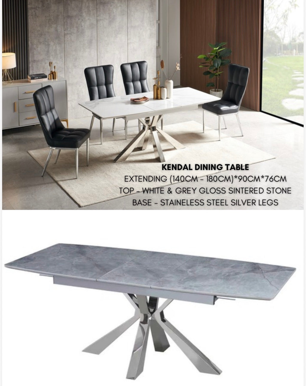 KENDELE AUTOMATIC EXTENDEBLE DINING TABLE