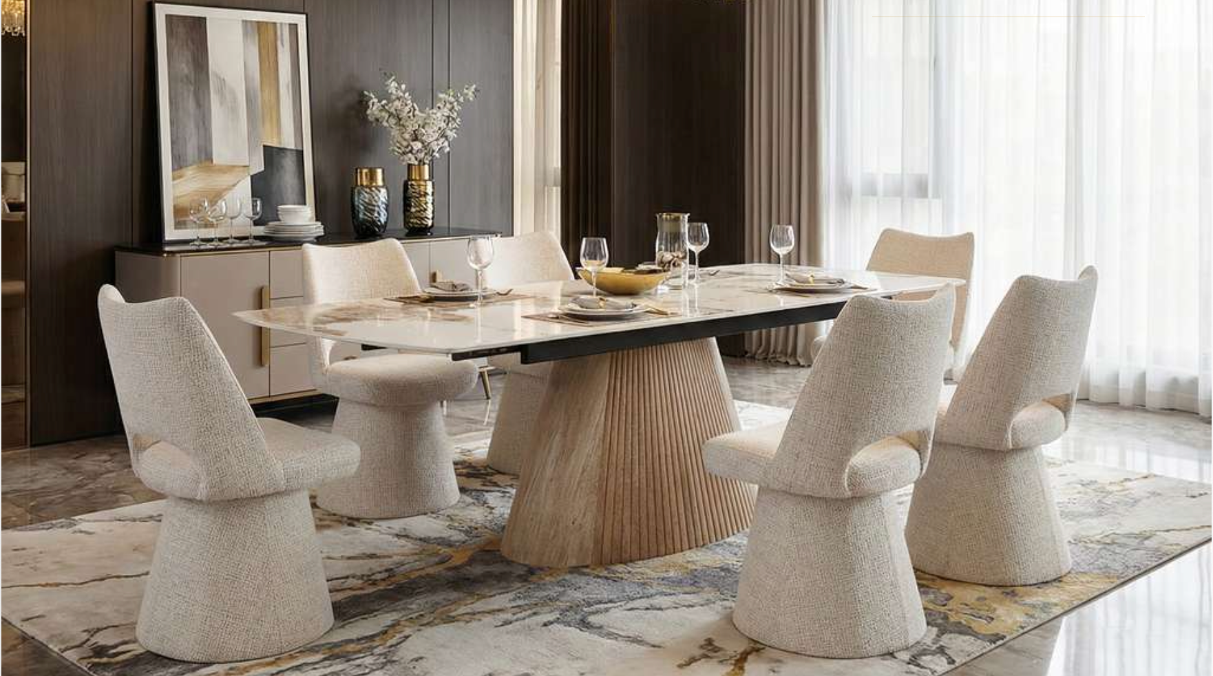LUBRICO DINING TABLE SET(TABLE+8 CHAIRS)