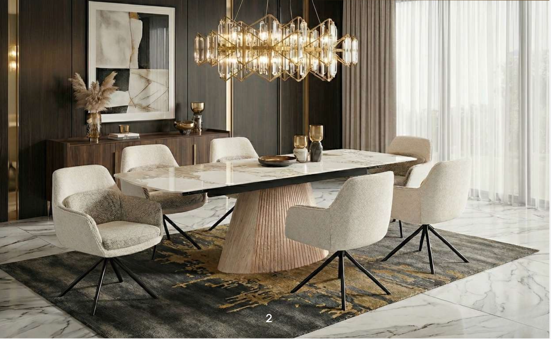 LUBRICO DINING TABLE SET(TABLE+8 CHAIRS)